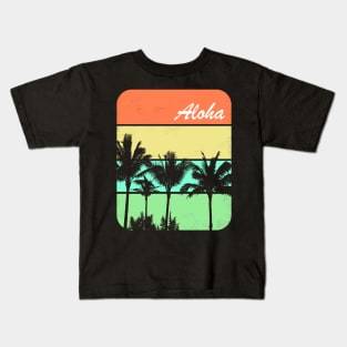 Aloha Palm Trees Hawaiian Shirt Kids T-Shirt